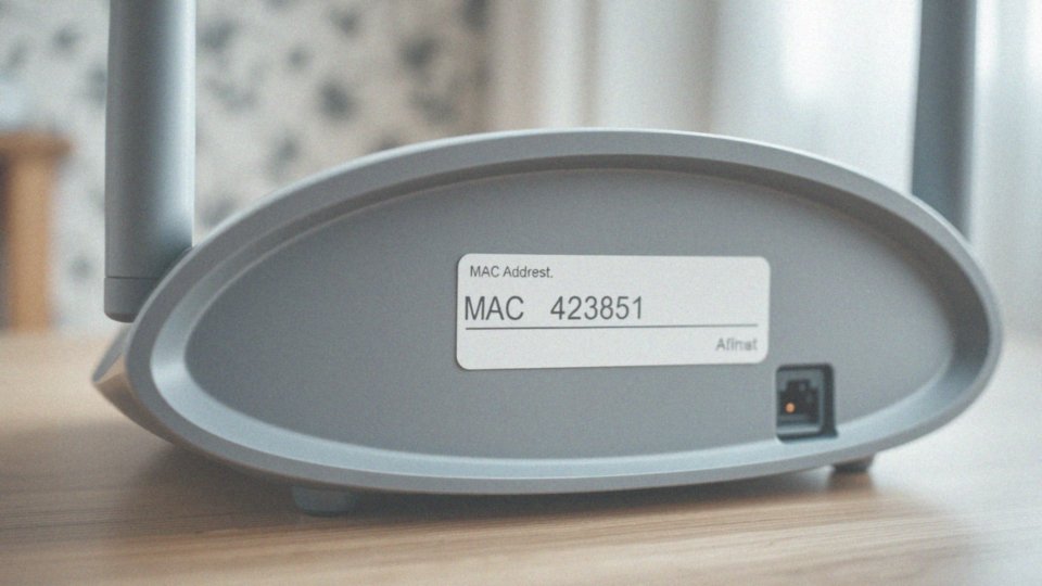 Jak znaleźć adres MAC na nalepce znajdującej się na routerze?